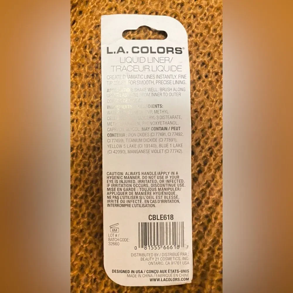 💥L.a. CoLors 2 PKMetallic Gold CBLE618 Liquid Liner Fine Tip Brush (2.5 ml)✨
